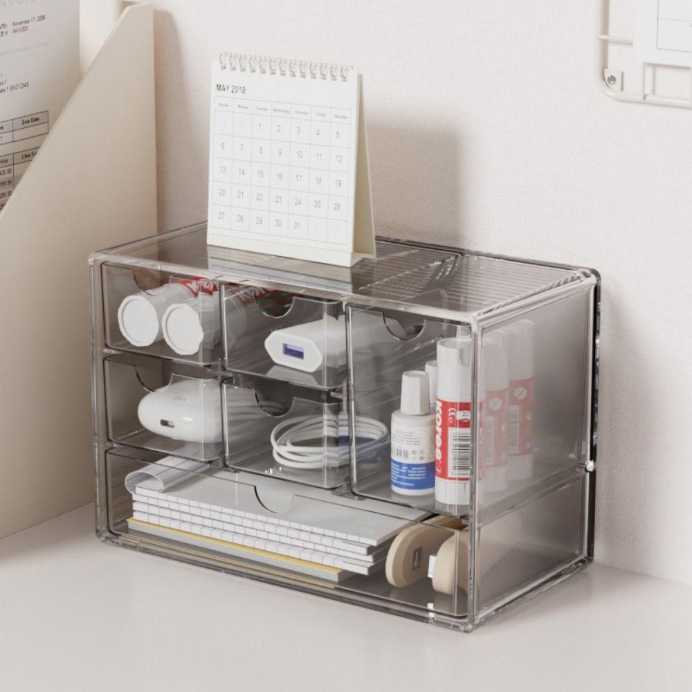 Large-capacity Makeup Storage Drawers Multi Grid Cabinet Desktop Organizer Bedroom