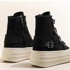 8CM Kilsneakers Canvas Skor Dam Vår Och Ny Mode Helt Vardagliga Tjock Ventilerande Sula Brädskor