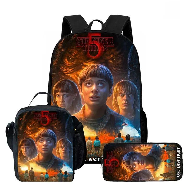 Strangertings Stranger Things Student School Bag Children'S Backpack Satchel Pencil Case