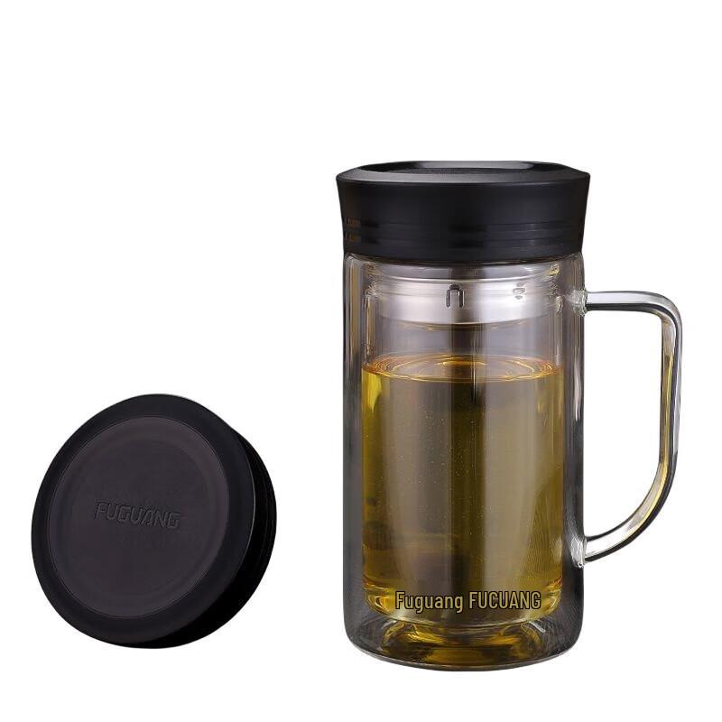 

FUGUANG Double Wall Glass Mug with Handle