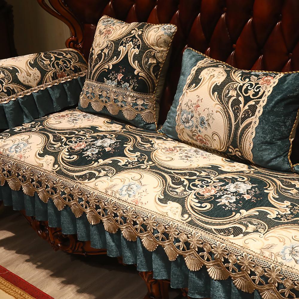 Europe Style Retro Jacquard Chenille Sofa Cover Furniture Sofa Armrest Chair Protector Towel Anti Slip Slipcover Home Sofa Towel