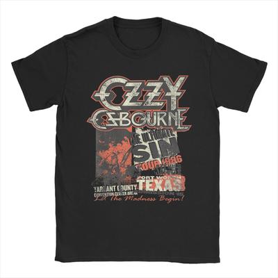 Heavy Metal Rock Ozzy Osbourne The Ultimate Sin Tour T-Shirt Herren Freizeit T-Shirts Rundhals T-Shirt Kurzarm Kleidung