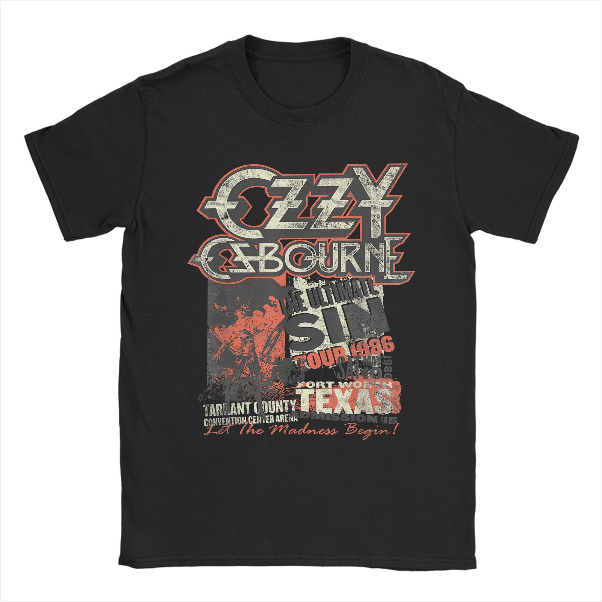 

Heavy Metal Rock Ozzy Osbourne The Ultimate Sin Tour T Shirt Men s Leisure T-Shirts Crew Neck Tee Shirt Short Sleeve Clothes S