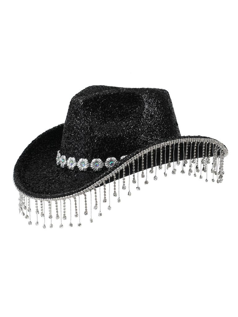 Jazz straw hat bride shiny hat festival carnival European and American temperament chain top hat party new hat
