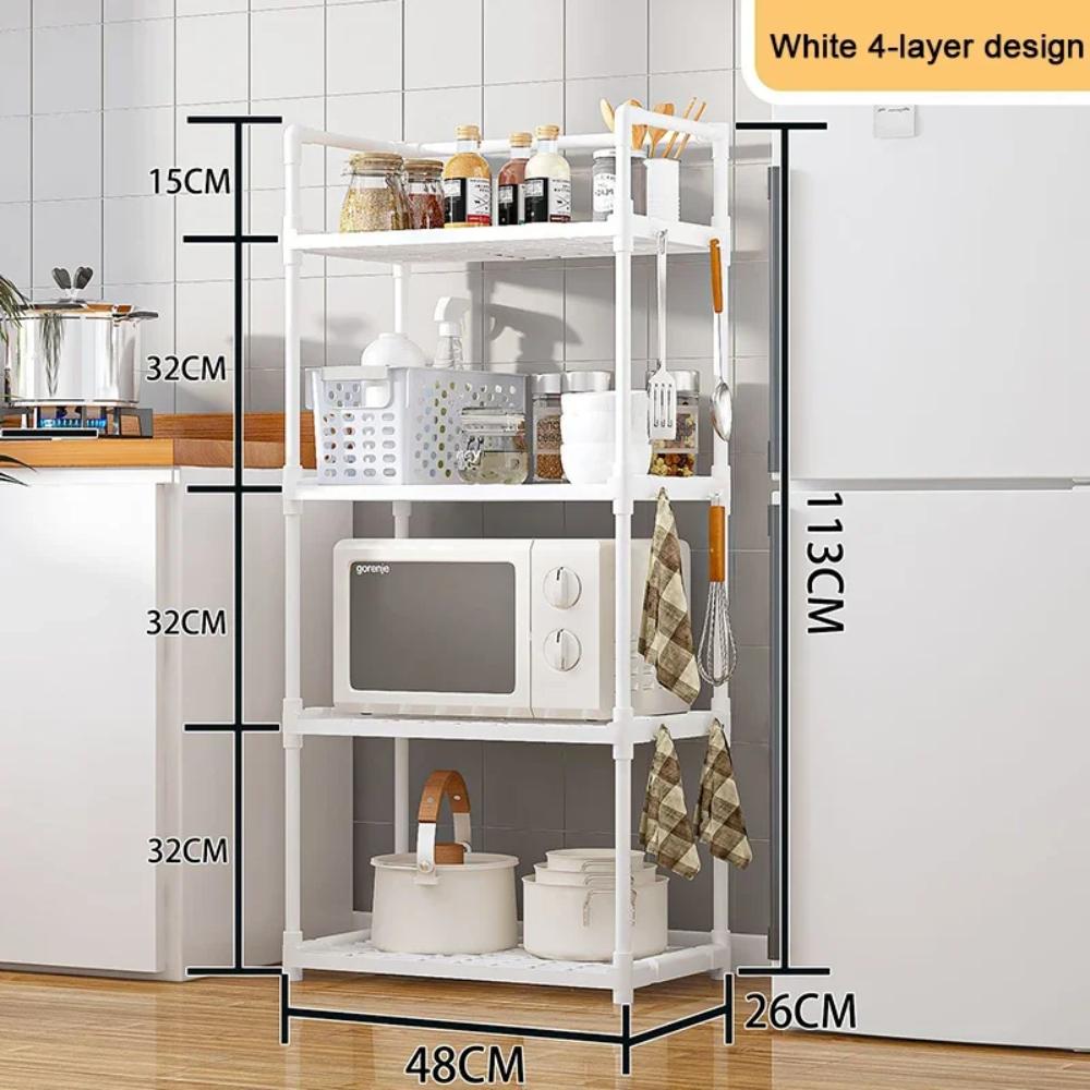 Kitchen 5-Tier Storage Rack Household Storages Organizer Bathroom Shelf Stackable Simple Storage Rack Adjustable Storages Shelf