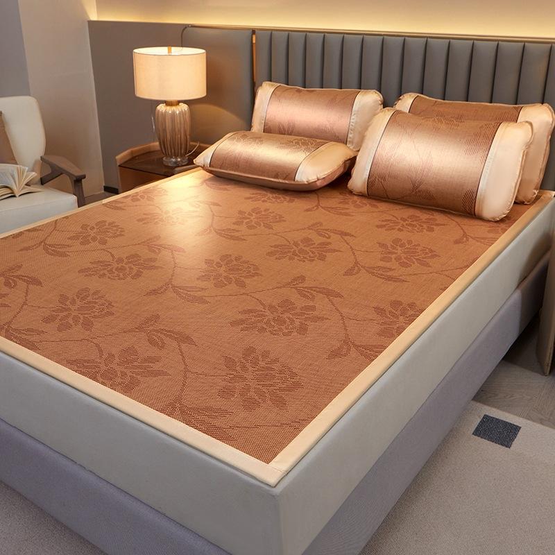 Letnia Mata Mata Rattanowa Trzyczęściowa Łóżko na Przerwę Obiadową Składana Mata do Pokoju Studenta Pogrubiona Mata Mata z Jedwabiu Lodowego Miękka Mata