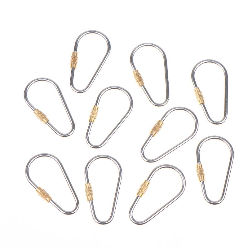 10/20/30Pcs D Type Locking Carabiner Screw Gate Multipurpose D-Ring Anti Lost Clip For Outdoor Hiking Camping And Keychain Use