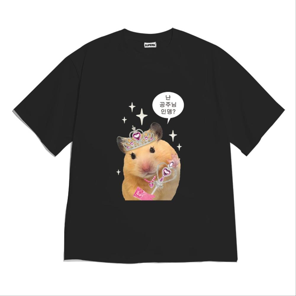 

Funny Hamster Princess Meme Graphic TShirt for Women Girls Fashion Casual Short Sleeve Cute Tee Vintage Clothes S