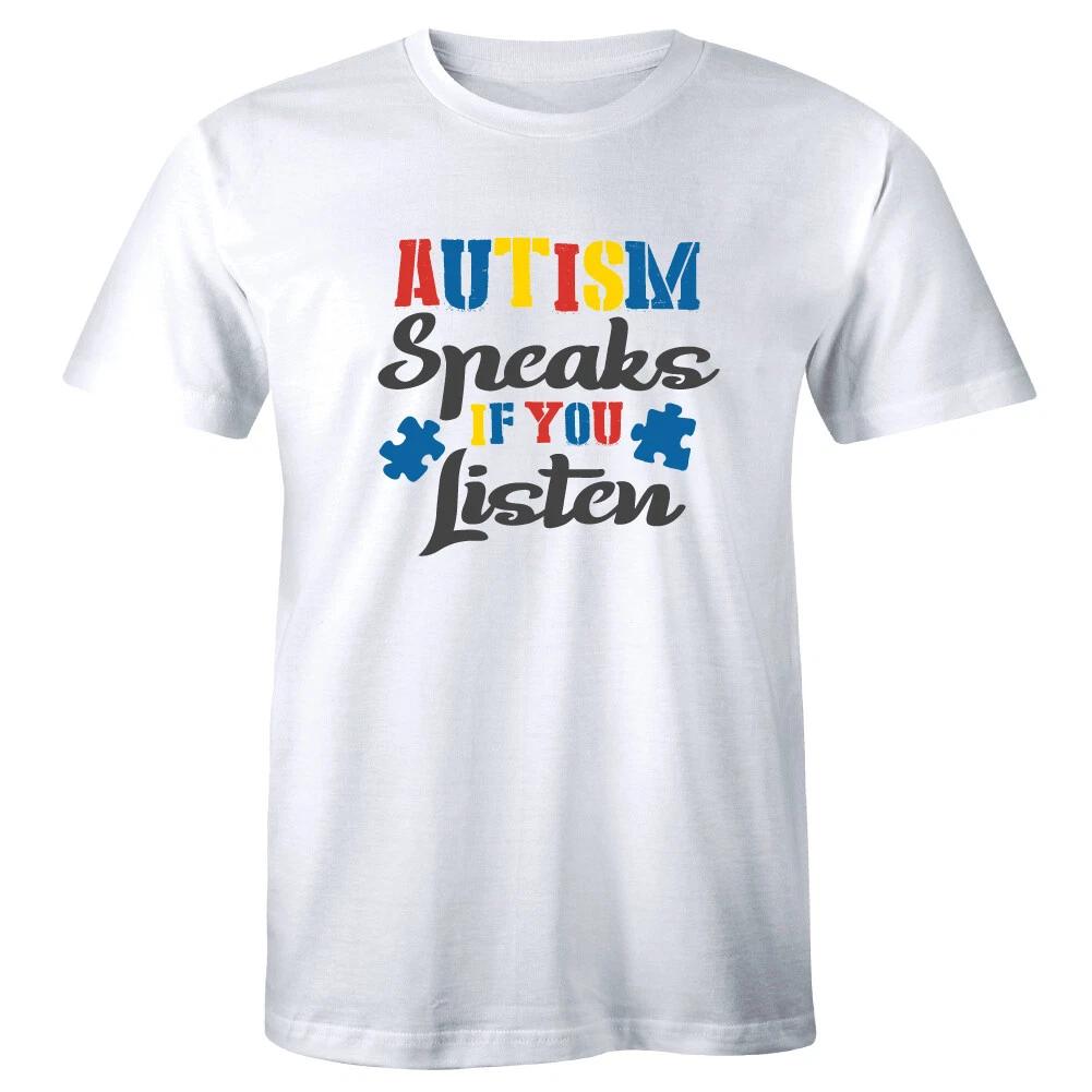Autism Speaks If You Listen Men s T-Shirt Autistic Awareness Tee M