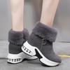 Large size autumn and winter piled thickened warm snow boots inner height increase muffin thick-soled cotton boots