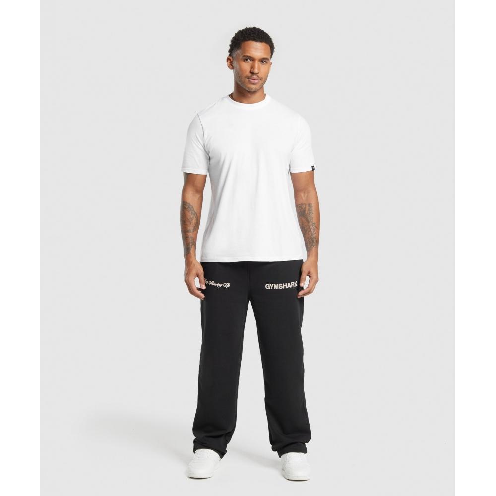 Gymshark Est 2012 Straight Leg Joggers Black A2c1v Bb2j