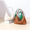 IELGY Women's Versatile Handwoven Bag, Fashionable and Simple Lunch Box Handbag, High-end Niche Shoulder Armpit Bag