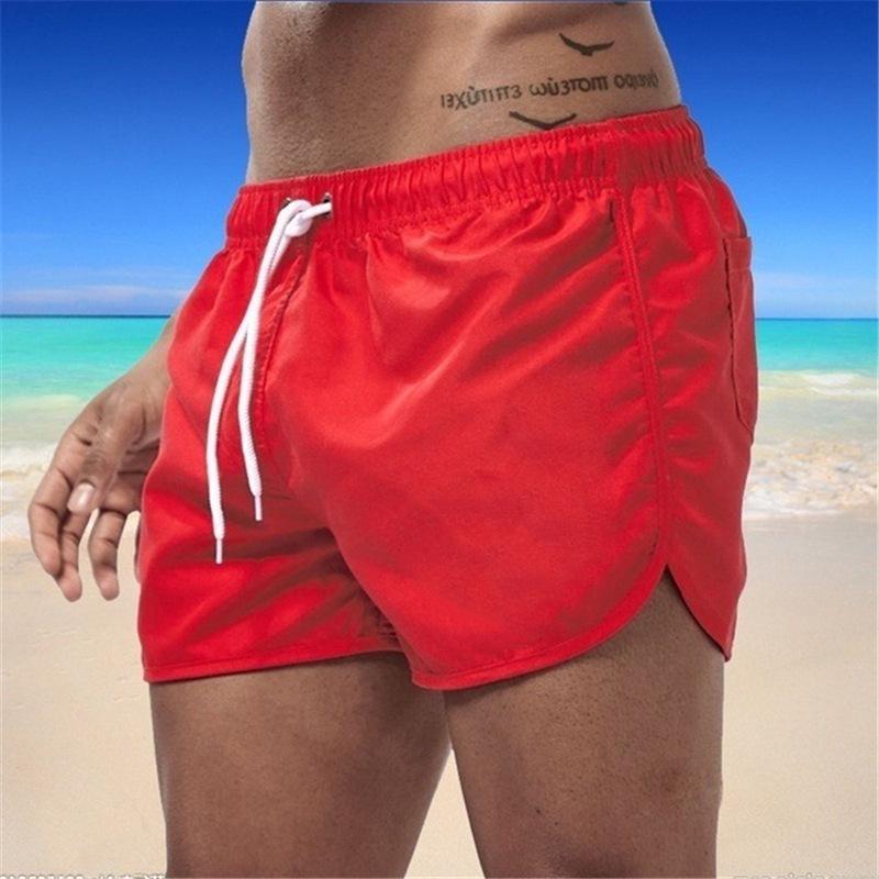 Men's Quick-Dry Summer Beach Shorts: Solid Color, Loose Fit with Drawstring