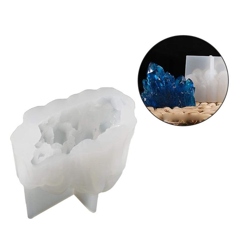 18 Styles Ice Cluster Ornament Epoxy Crystal Cluster Mould Rockery Stone Ice Crystal Pillar Candle Silicone Mould