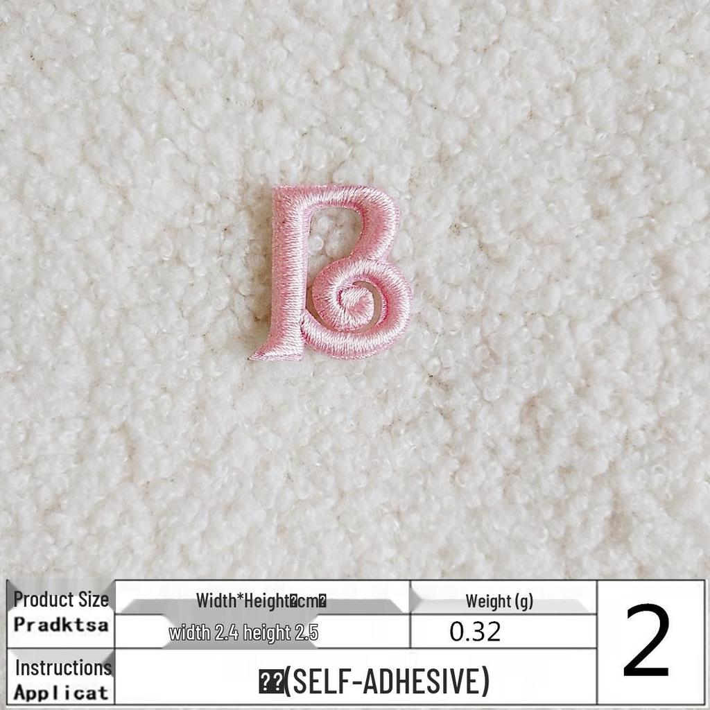 Pink English Letter Embroidery Patch for DIY Clothing