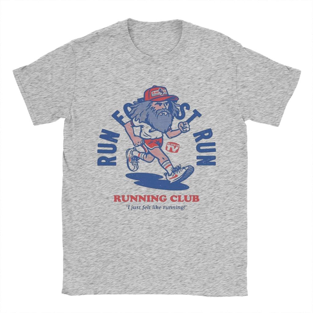 Forrest Gump Running T-Shirt for Men  Vintage 100% Cotton Tee Shirt Round Collar Short Sleeve T Shirt Printed Clothes