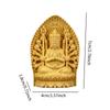 Wooden Guanyin Bodhisattva Figurine Decorative Handicrafts 2.7inch Tall Mini Sculpture for Living Room Lightweight Versatile