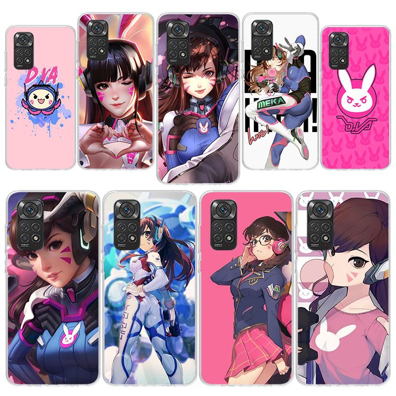 Game O-Overwatchs-DVA Phone Case for Xiaomi Redmi Note 13 12S 12 11S 14 11E Pro Plus 11 10 10S 9 9S 8 8T 5G Soft Silicone Cover