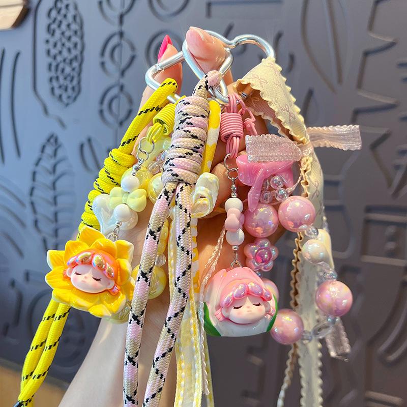Miu DIY Cute Fruit Hand Rope, Keychain, Schoolbag Pendant, Female Couple, Car Key Chain, Bag, Small Pendant.