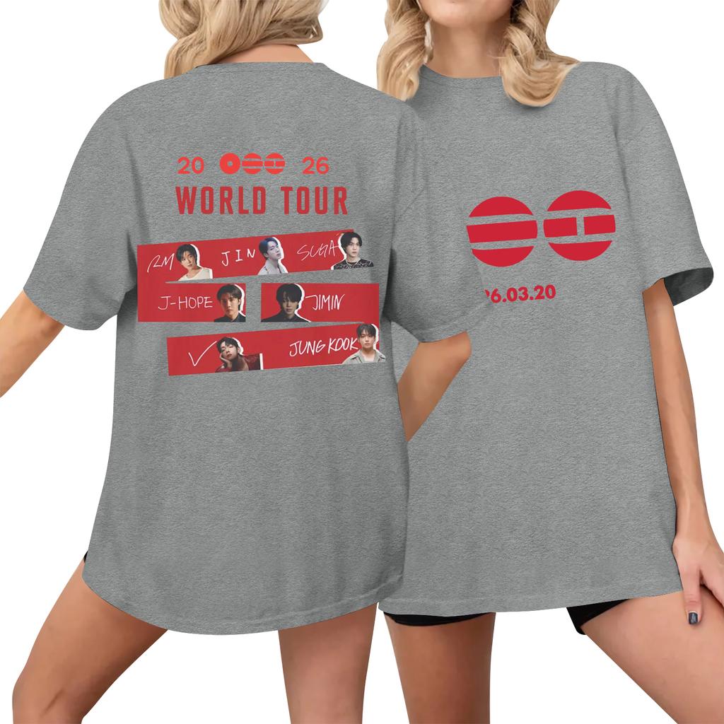 Women's Casual Printed T-Shirt Round Neck Pullover Short Sleeve Top