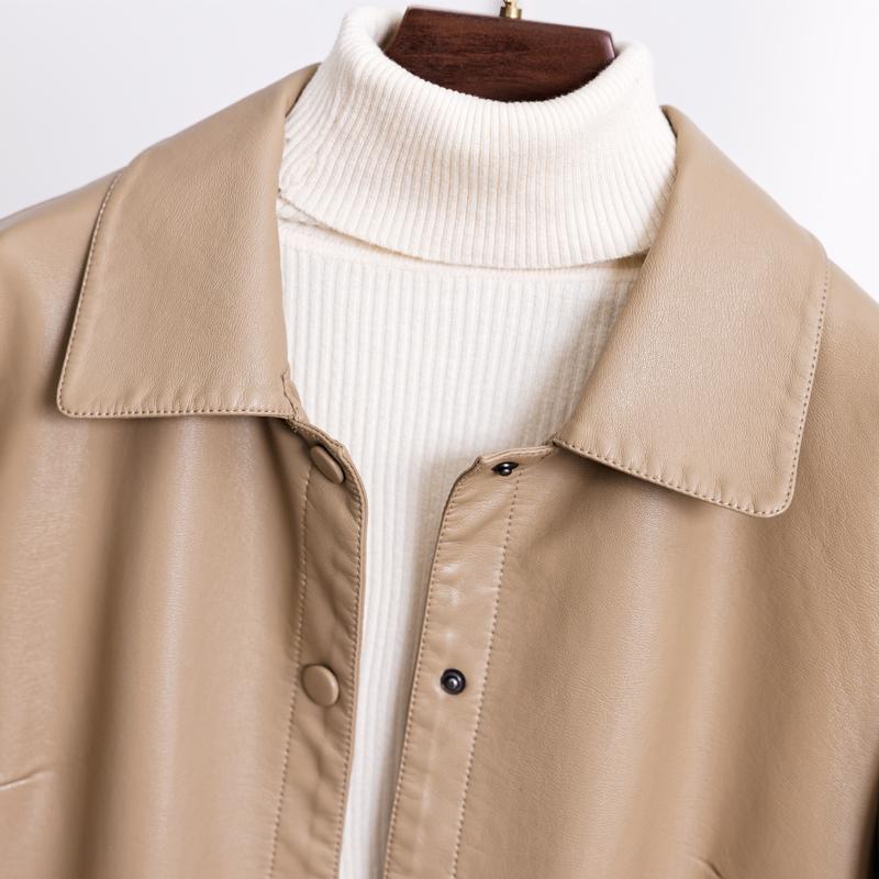 Elegant Faux Sheepskin Coat for Women Outerwears Faux Leather Jackets Female Top