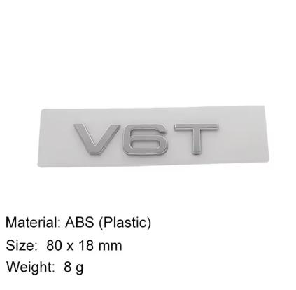 3D V8T V6T V6 V8 T car Hood Fender trunk Rear Bonnet Nameplate Decal Emblem Badge Sticker for A1 A3 A5 A6 A4 A7 Q3 Q5 Q7
