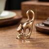 1Pcs Antique Brass Cat Figurine Mini Metal Cat Statue Retro Animal Ornament Home Office Desk Decor Collectible Gift