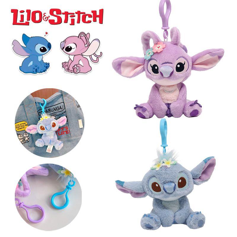 Kuscheliger Disney Lilo Stitch 3,9 Zoll Angel Plüsch-Schlüsselanhänger Weiche Stoffpuppe Kinder Weihnachtsgeschenk