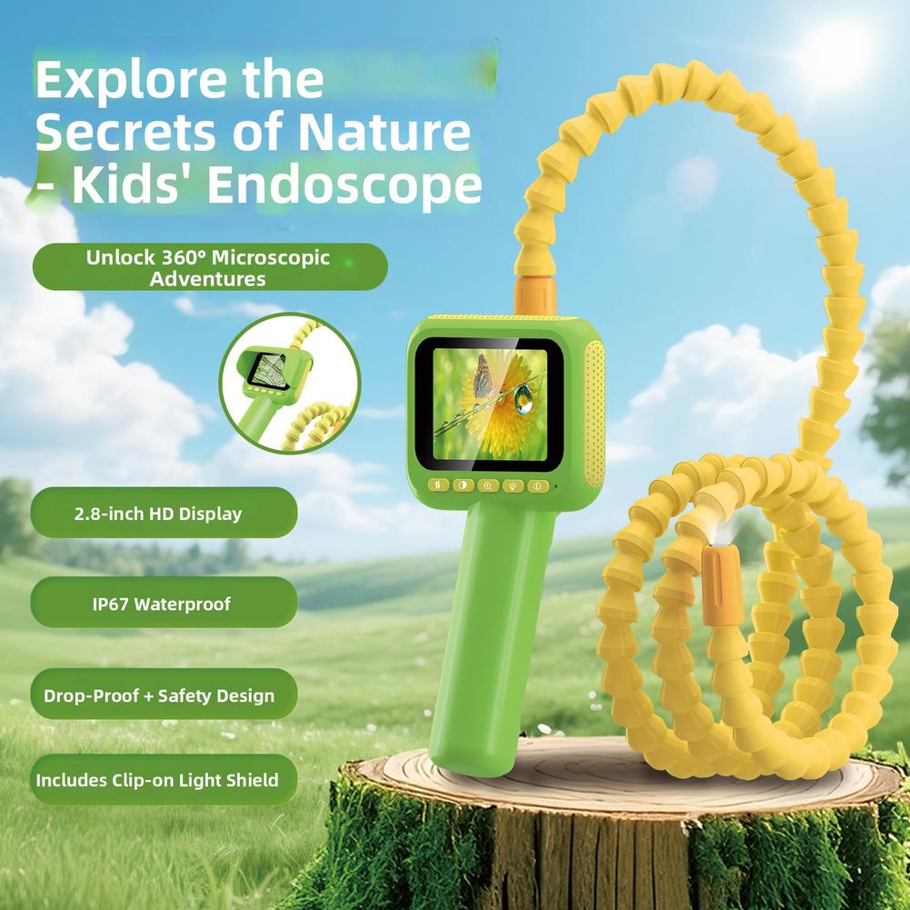 Borescope Instrument with HD Imaging and 8 Adjustable LED Lights Waterproof IP67 Bendable Probe Type C Charging Port