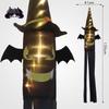 Halloween LED Pumpkin Lantern & Witch Hat Chandelier with Ghost Hanging Lights - Horror Atmosphere Colored String Lights