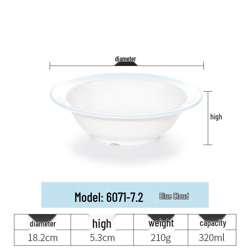 Imitation Porcelain Melamine Ramen Bowl - Large Douli Hat Design for Soup, Mala Tang, Rice Noodles