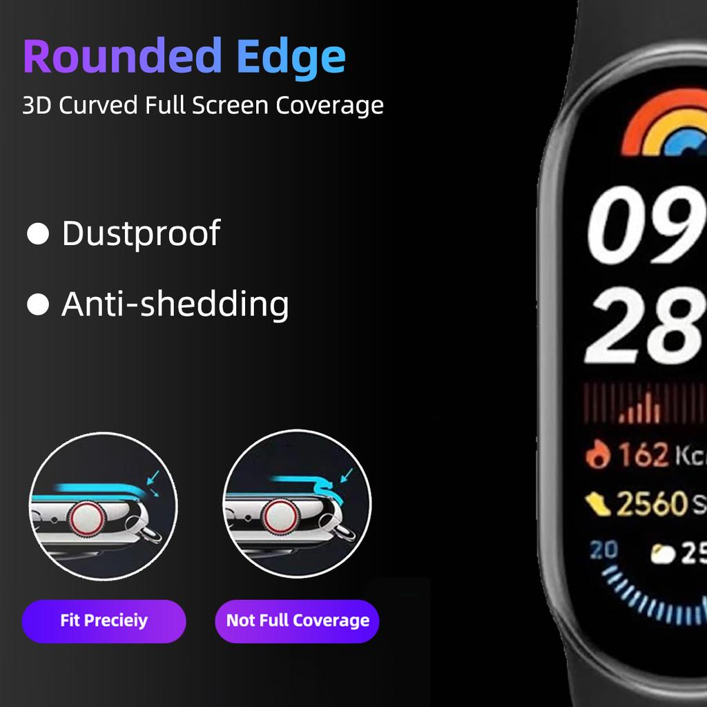 Screen Protector for Xiaomi Mi Band 9, TPU Full Coverage Anti-scratch HD Protective Film, Accessories for Miband 9 (Not Glass)