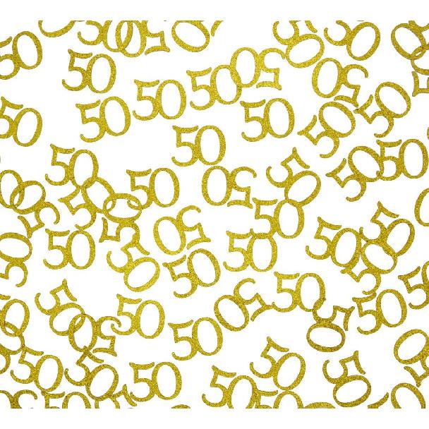 Happy 50th Birthday Confetti, 100 Pcs Glitter Gold Number 50 Table Confetti for 50th Birthday, Anniversary Party Supplies (50,Gold)