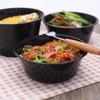 Black Round Disposable Food Containers: Thickened Soup and Fast Food Bowls