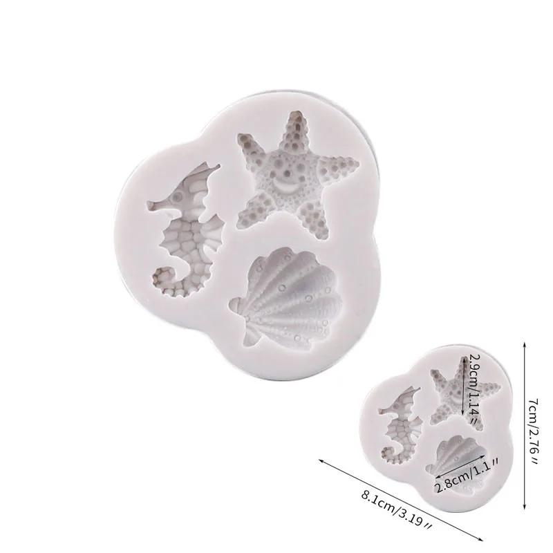 14.2*9.5cm Fish Silicone Mold Seaweed Coral Fondant Sugarcraft Forms Cake Decorating Tools Chocolate Candy Pastry Decorating
