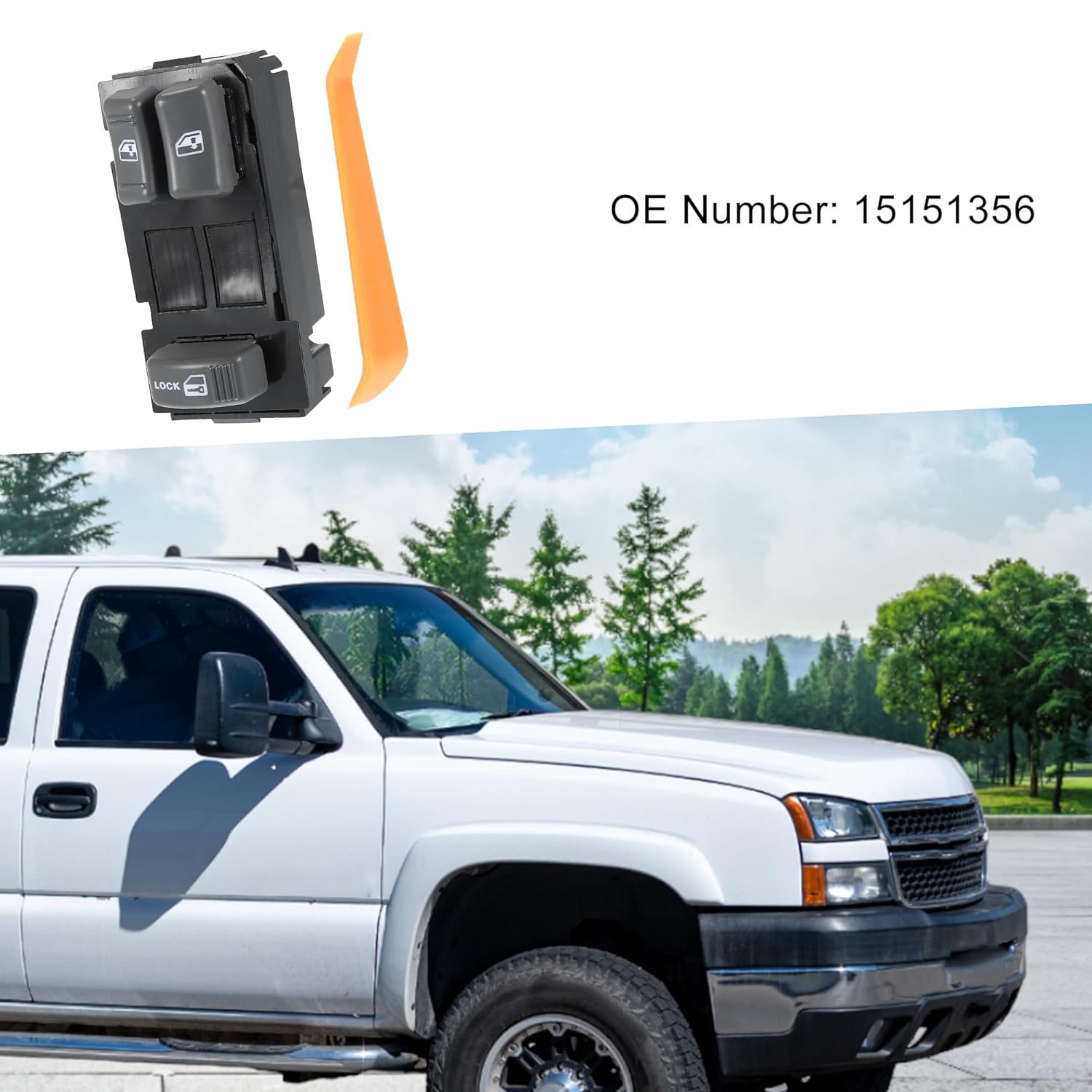 Power Window Control Switch No.15151356 with Tool for Chevrolet K3500 1995-2000