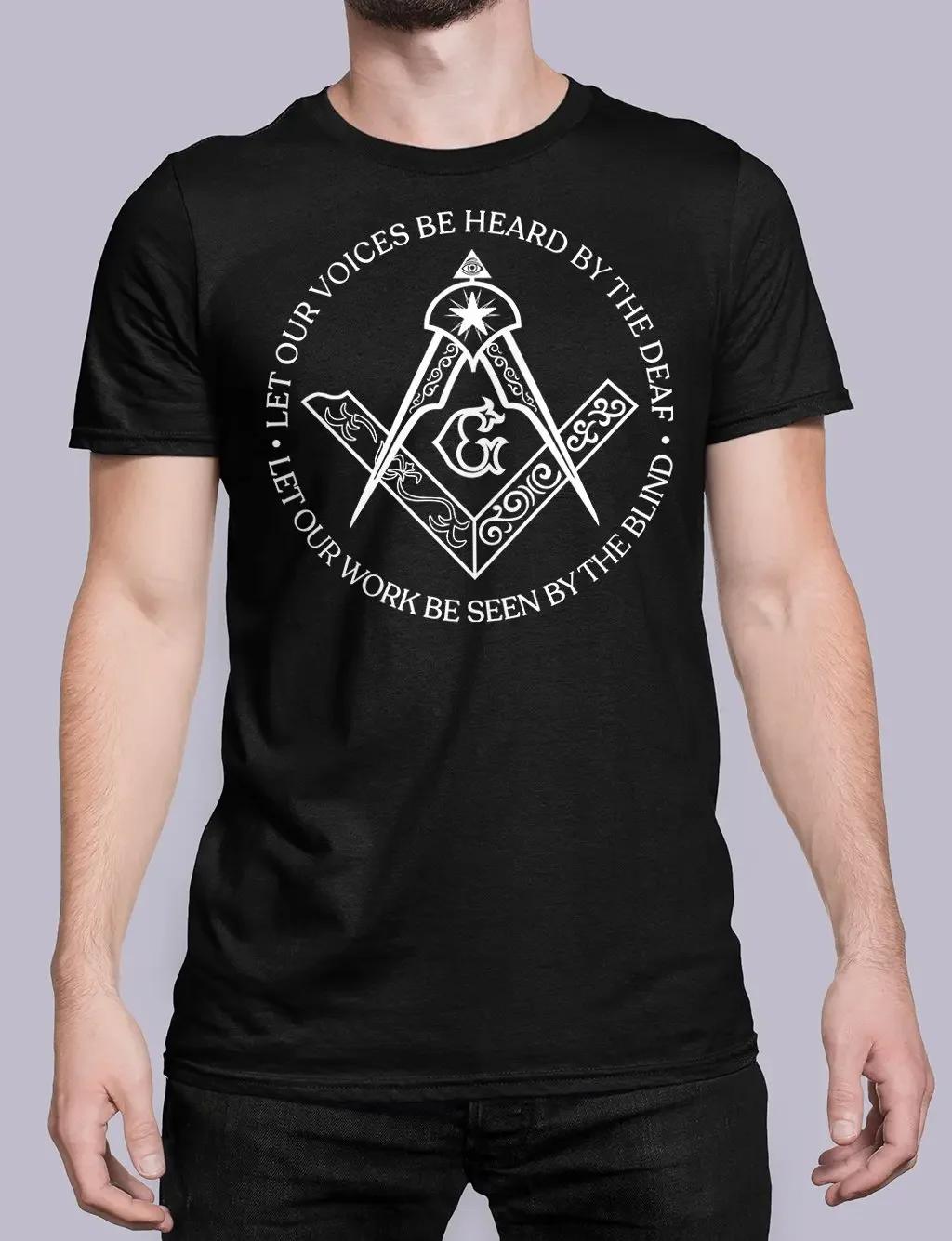 Freemason Sacred Work Square Compass Symbol Masonic TShirt 100 Cotton ONeck Short Sleeve Casual Mens Tshirt Size S3XL S