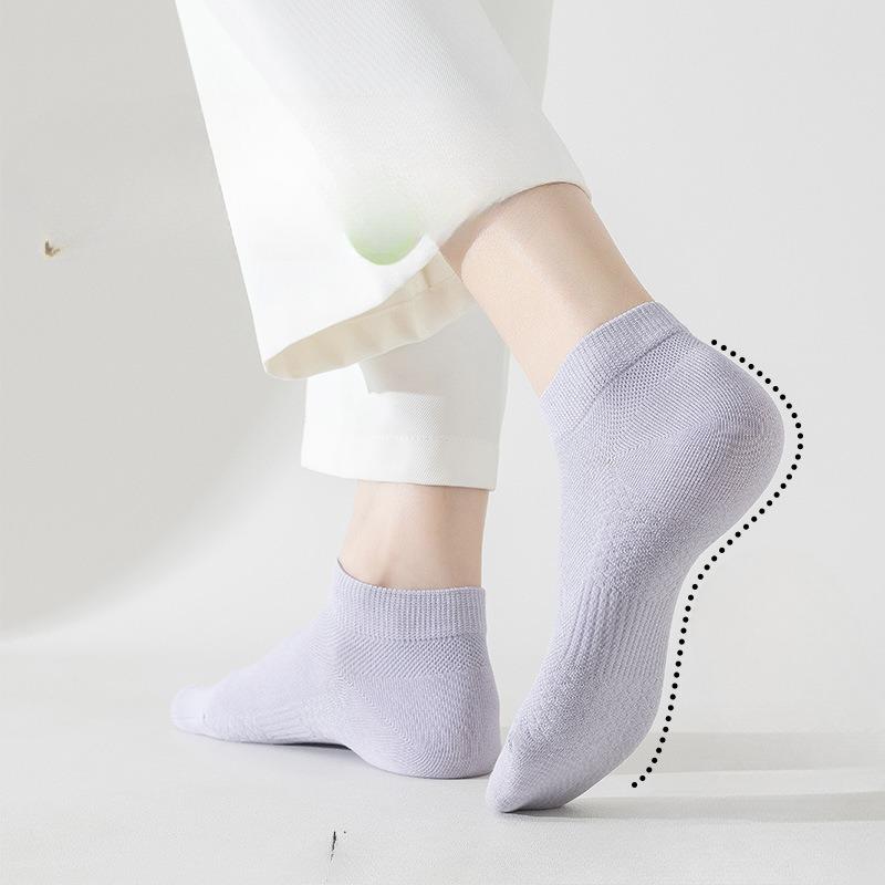 Summer Pure Cotton Boat Socks for Girls, Invisible Socks, Thin, Ultra-shallow, Sweat-absorbing and Non-dropping Cotton Short-sleeved Socks