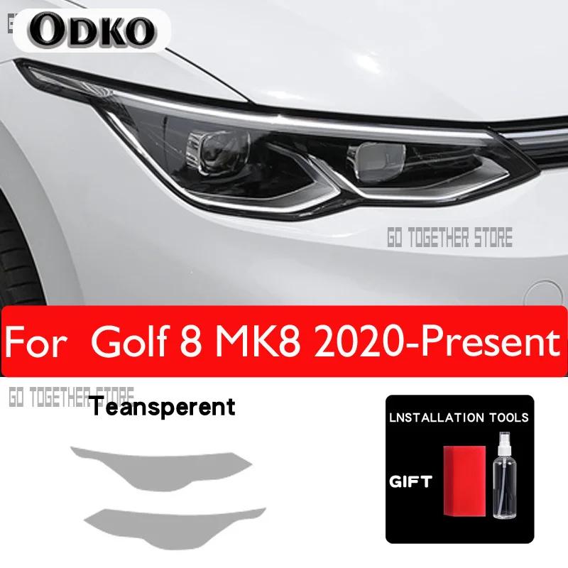 Car Headlight security Black Protective Film TPU adhesive film Sticker For Volkswagen VW Golf 8 MK8 R Line GTI   Accesso
