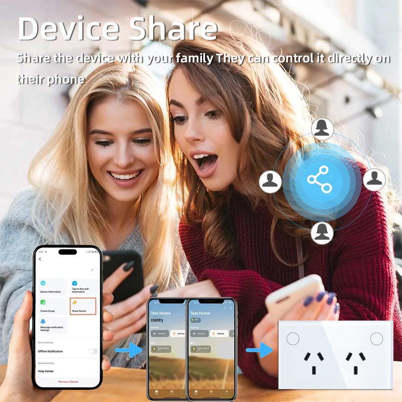Graffiti Zigbee Smart Socket with Electricity Meter, Tempered Glass, Alexa Voice Control, Australian Standard