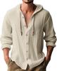 2026 Men's Solid Color Cotton-Linen Hooded Long-Sleeve T-Shirt for Spring & Summer