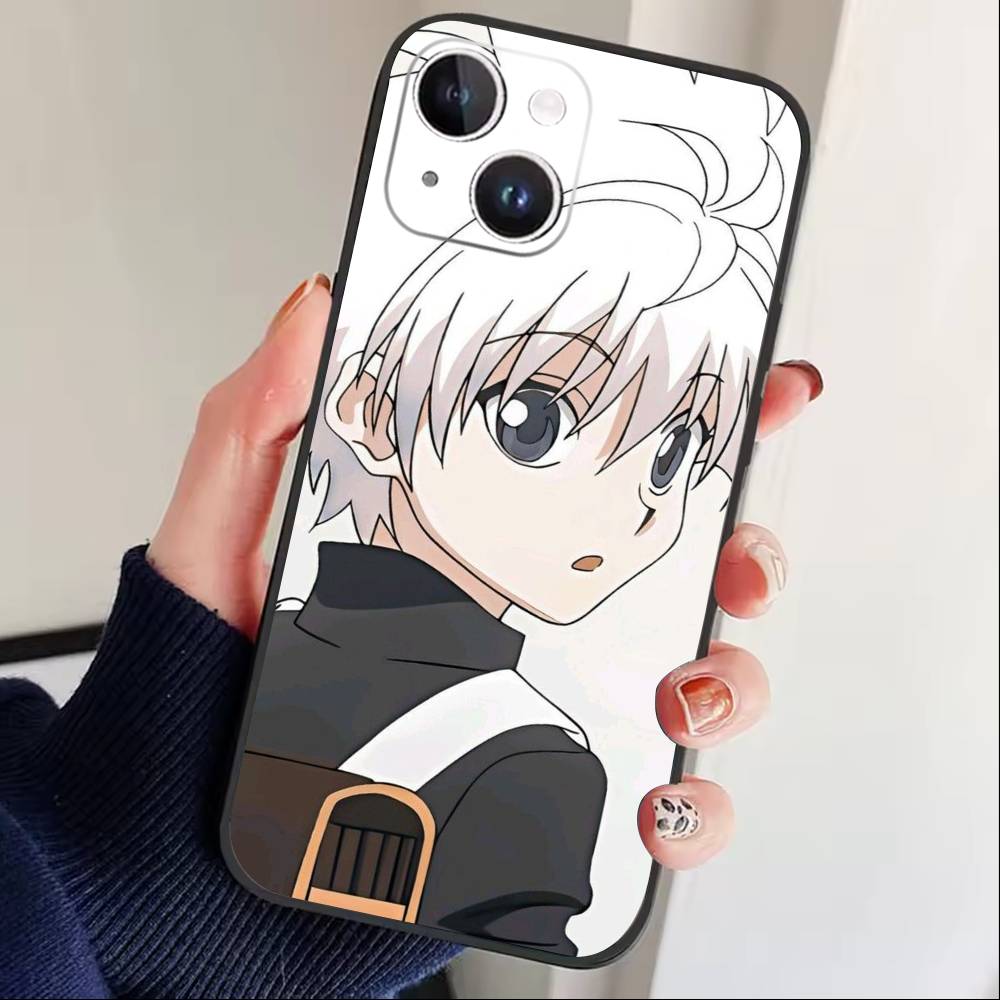 D-Killua Zoldyck H-Hunter X Hunter Phone Case For iPhone 17 16 15 14 13 12 Max Plus Silicone Black Cover
