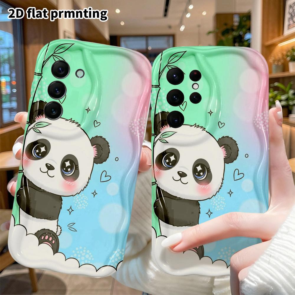 Phone Case: 2D Flat Samsung Galaxy A34 A35 S20 S22 S21 FE Plus Ultra Protective Case, Big-Eyed Cute Panda, Christmas and Halloween Gifts