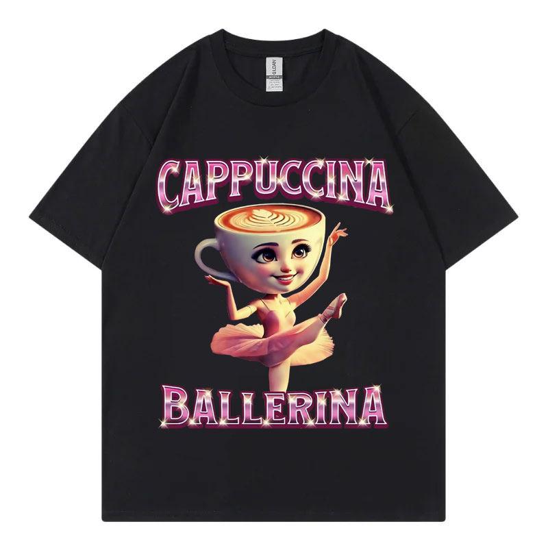 

Cappuccina Ballerina Funny Italian BrainrotT-shirt Fashion Aesthetic Short Sleeve T Shirt Men Women Casual Cotton T-shirts To... S разноцветный
