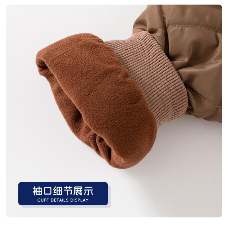 Casual Solid Color Stand Collar Boys Kids Winter Padded Outwear Coat
