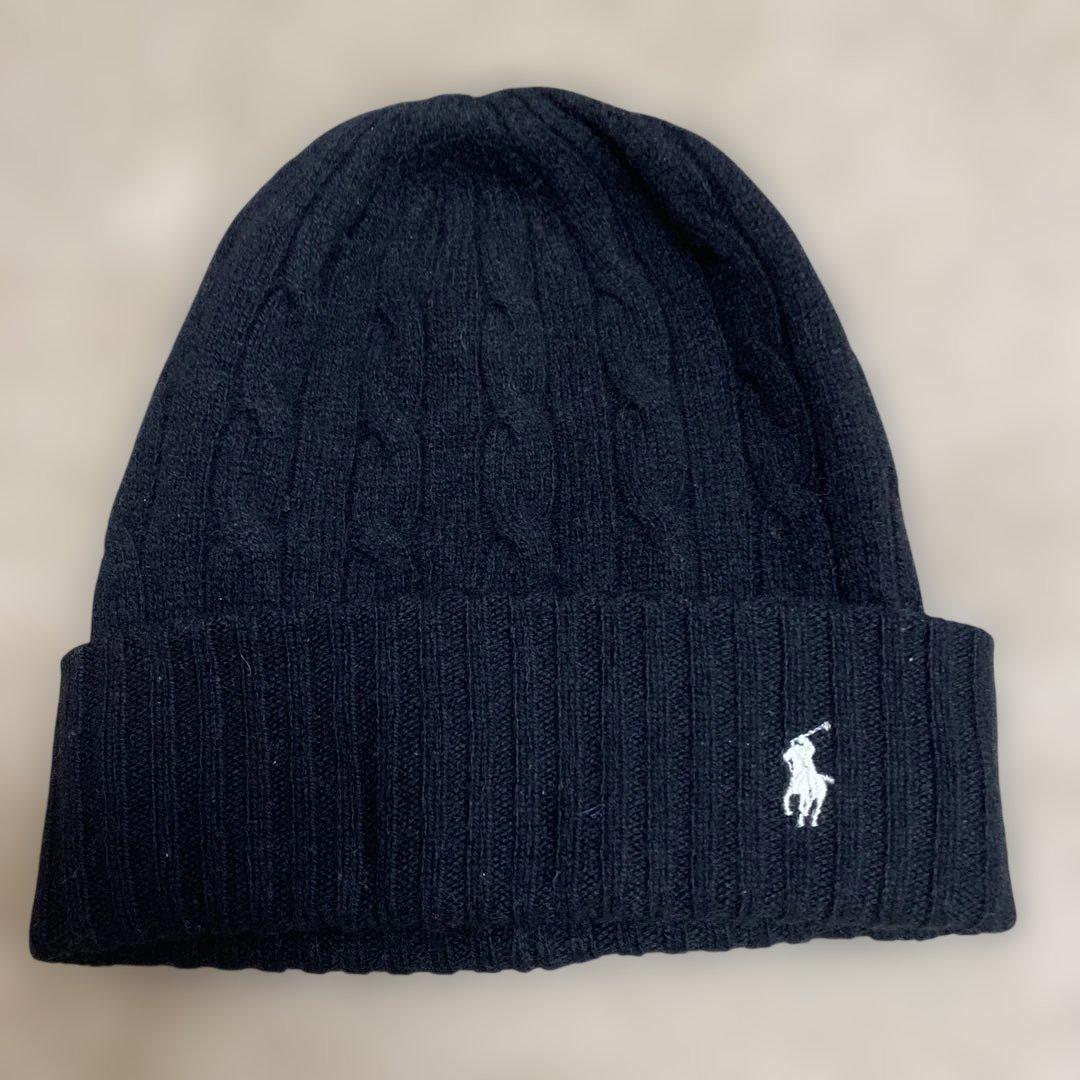 Used Polo Ralph Lauren Knit Hat Beanie Black