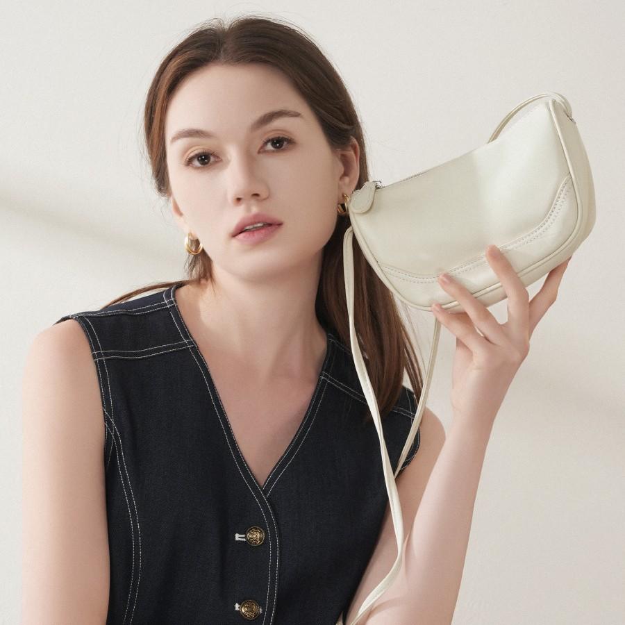 Simple Shoulder Women's Bag, Cowhide Fashion Mini Messenger Bag, Genuine Leather Women's Bag