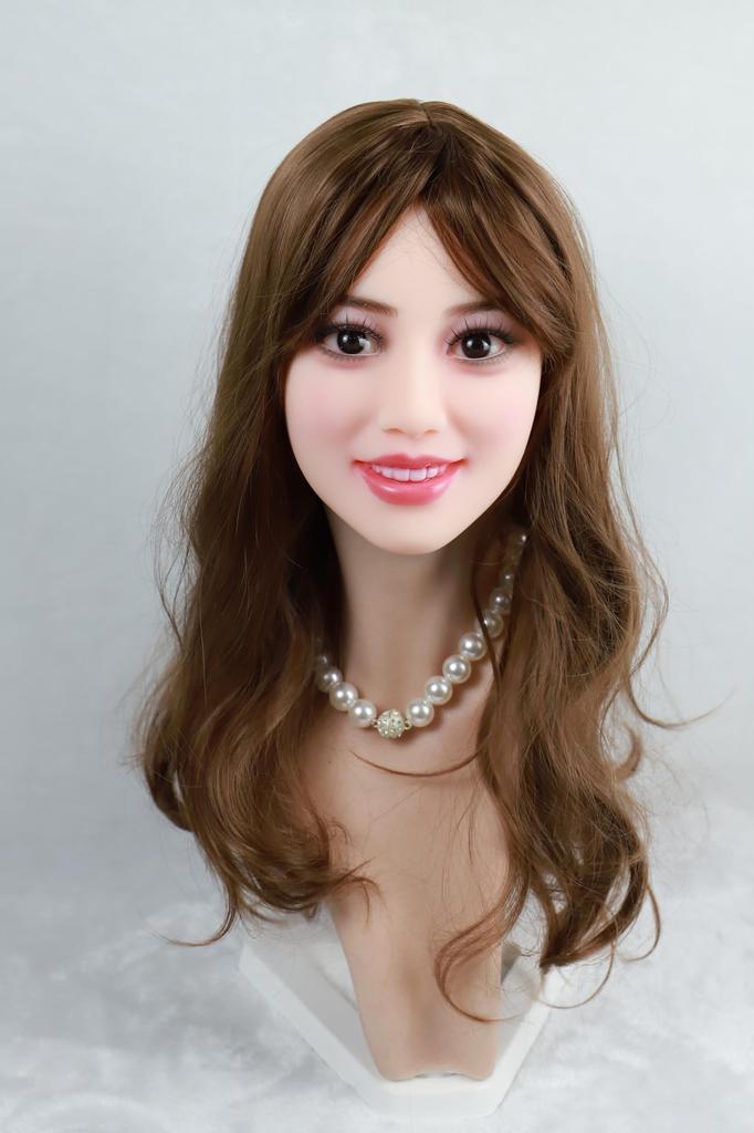 TPE Figure Head Wig Two Connection Wig Type Brown Curl Not High-quality Only, Type, Methods, #212 - (stand Included)