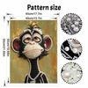 Stretched Frame Pearl Art Kit Cute Chimpanzee DIY Sparkling Bead Canvas Relaxing Hobby Gift for Craft Lovers Creative Home Decor Project