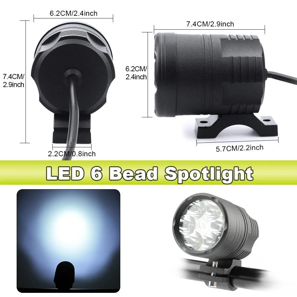 6 Led Chips Additional strobe LED Spotlight for Motorcycle 200W Motocross Flash led Headlights Fog Light for car ATV UTV 12V 24V
